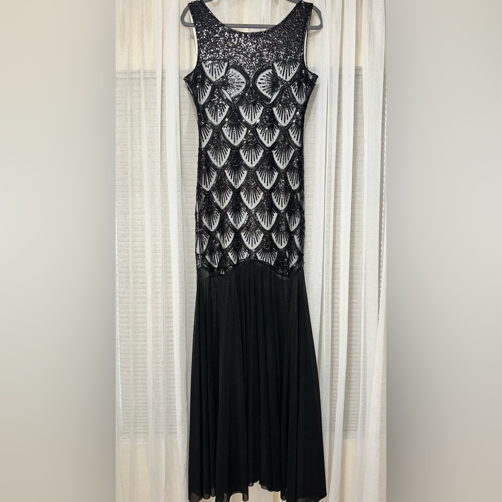 Black Sequin Gown